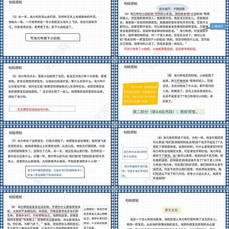 2022猎人海力布PPT清新风第9课小学五年级语文上册部编人教版教学课件
