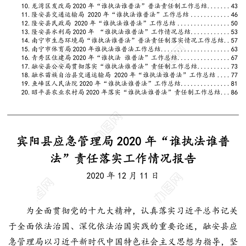 2020年谁执法谁普法工作总结汇编（20篇）