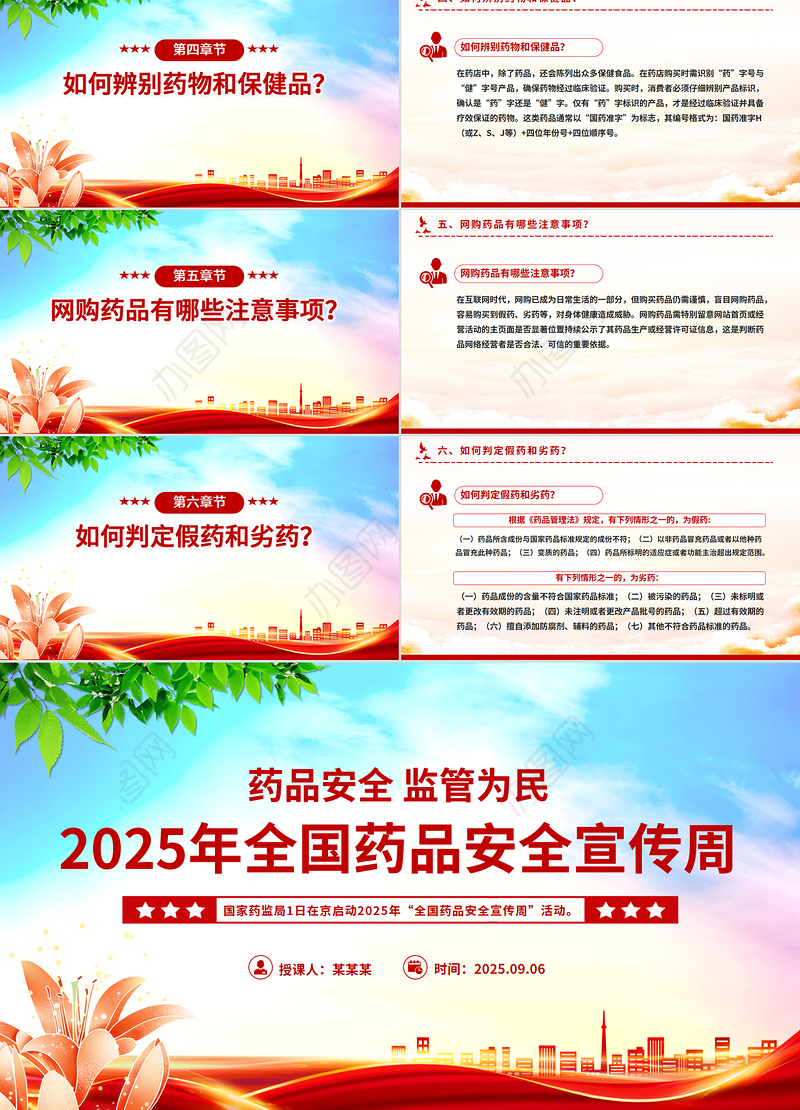 全国药品安全宣传周PPT药品安全监管为民主题课件下载