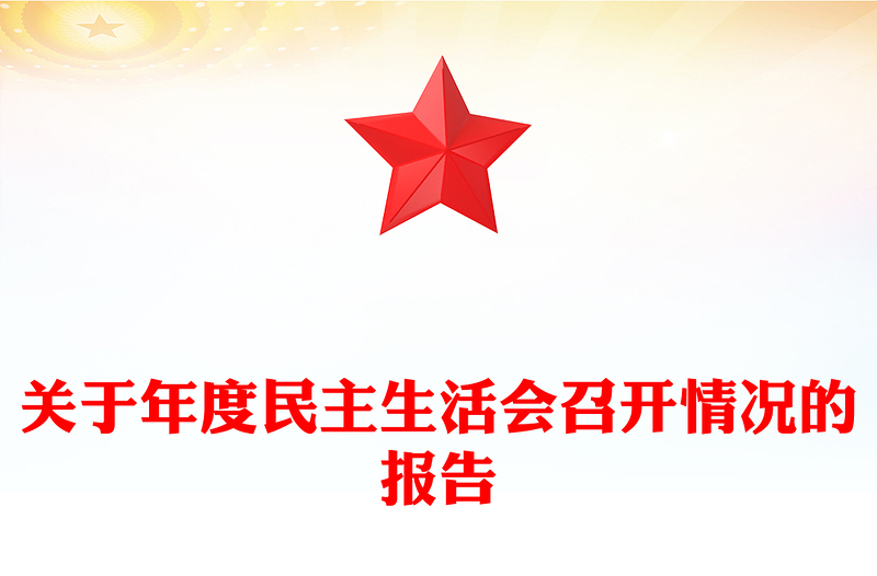 关于年度民主生活会召开情况的报告