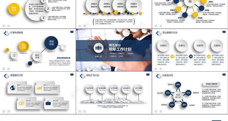 蓝色微粒体工作总结动态ppt