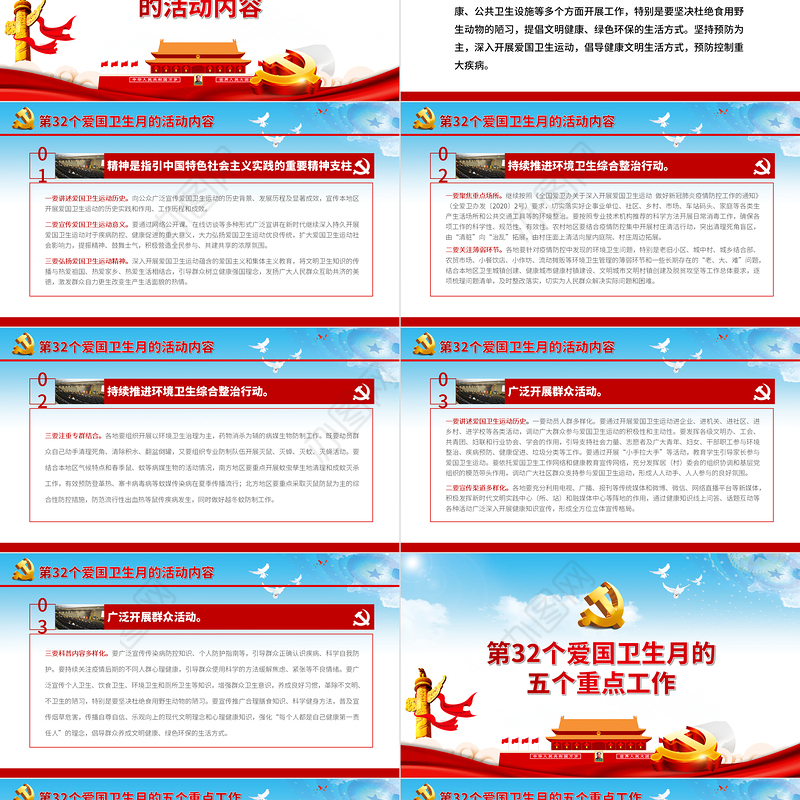 2020年4月第32个爱国卫生月活动防疫有我爱卫同行全面打赢新冠肺炎疫情阻击战党课PPT