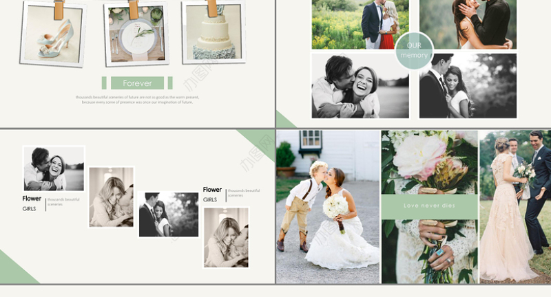 欧美花纹简约婚庆PPT模板