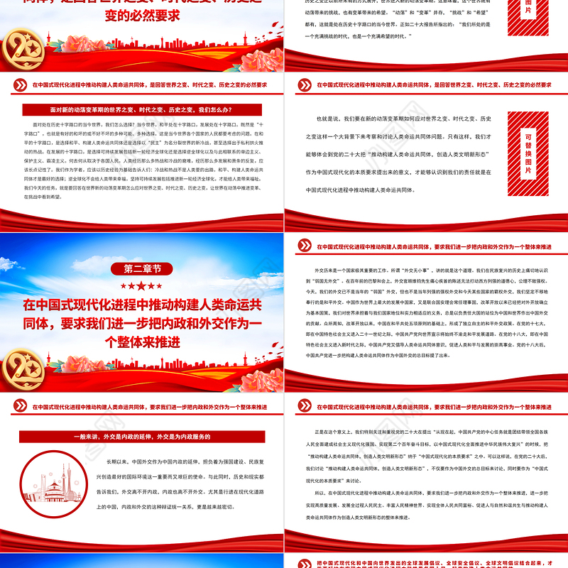 2023人类命运共同体在实践中进入新阶段PPT大气精美风党员干部学习教育专题党课课件