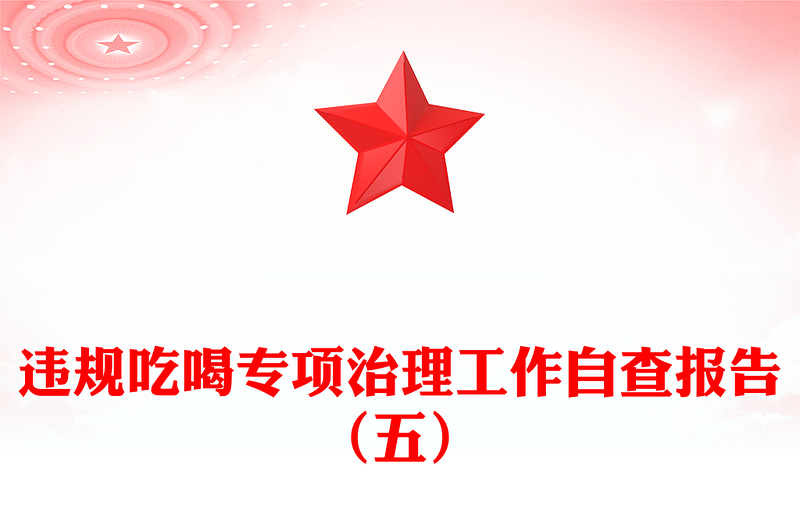 违规吃喝专项治理工作自查报告（五）