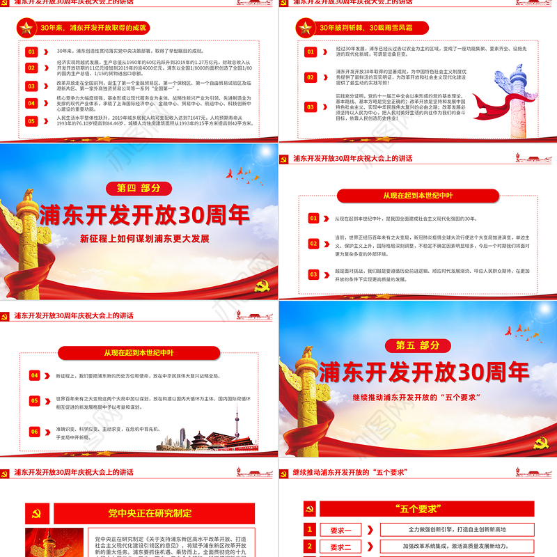 党建风地域党课之上海浦东开发开放30周年庆祝大会重要讲话党课