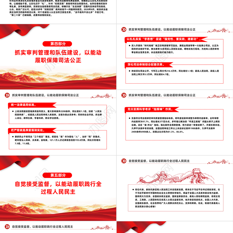 2024两会最高人民法院工作报告PPT大气简洁两会学习微党课