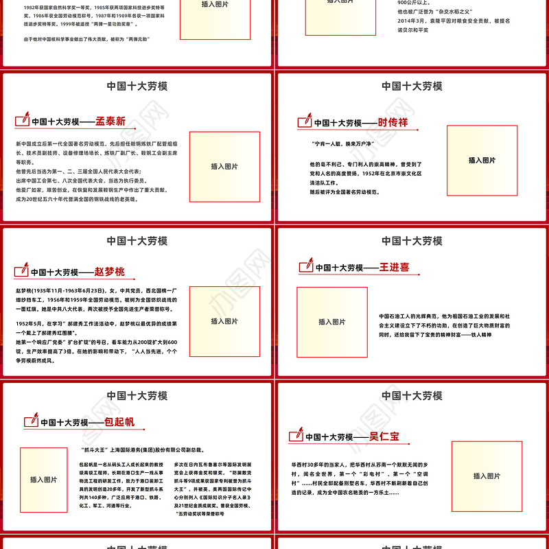 2023劳动模范人物PPT简约风弘扬劳动模范精神争做时代青年先锋专题劳模精神专题党课课件模板