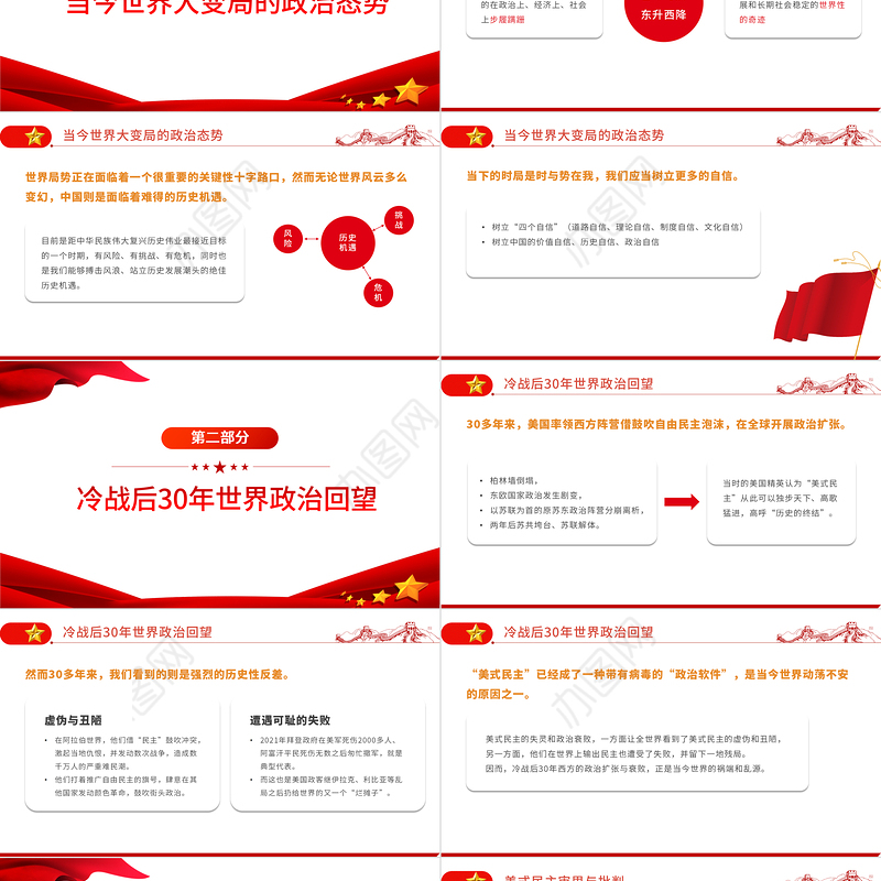 世界大变局中的中国民主比较优势与光明前景PPT红金简约党政风核心价值观百场讲坛讲解报告课件模板