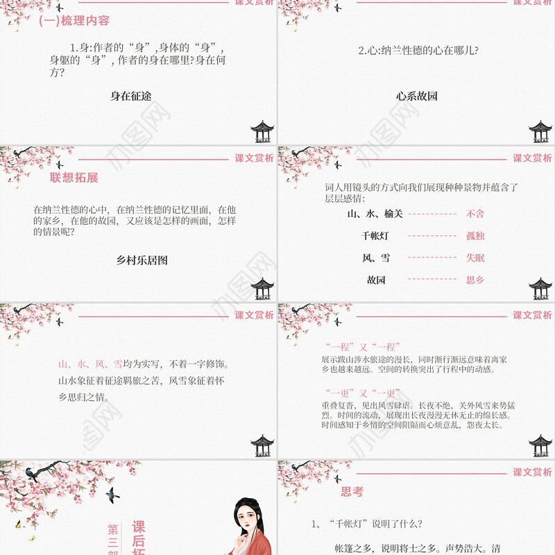 人教版高二语文课件纳兰性德长相思PPT模板