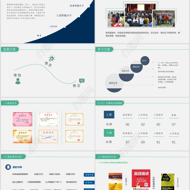 绿色国家奖学金申请答辩模板