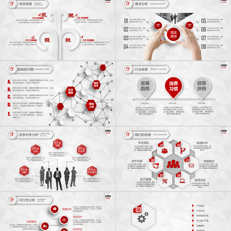 商业商务创业策划书计划书PPT模板