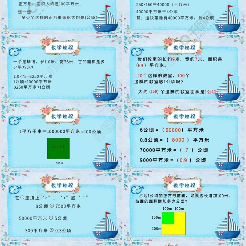 四年级数学公顷和平方千米课件