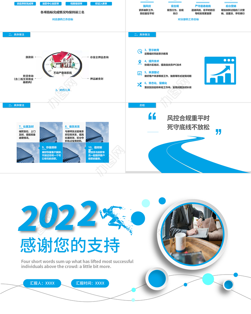 2022银行副行长竞聘PPT蓝色飘逸灵动银行岗位竞聘职级晋升动态模板