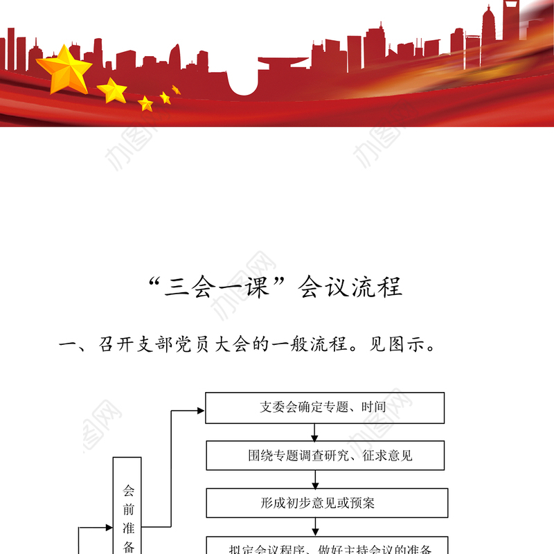 “三会一课”会议流程