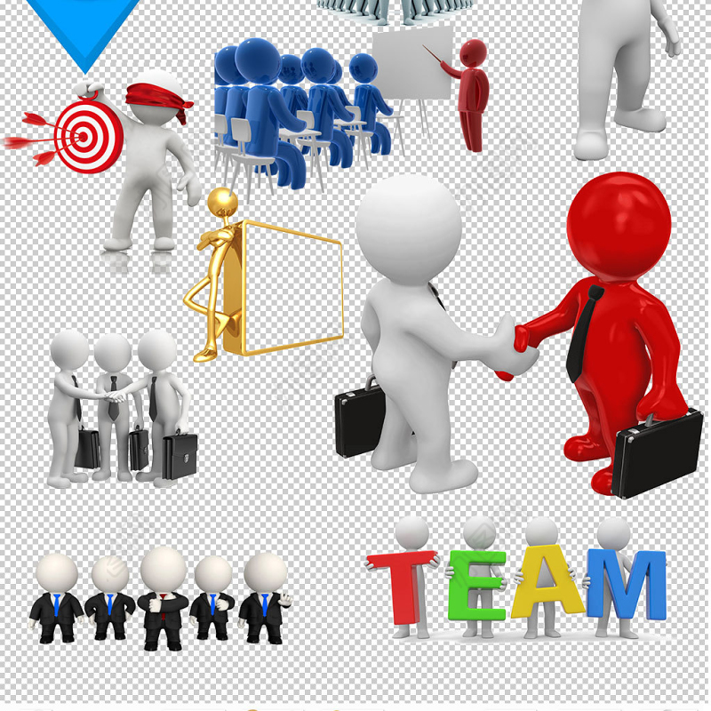 3D商务立体小人设计海报素材