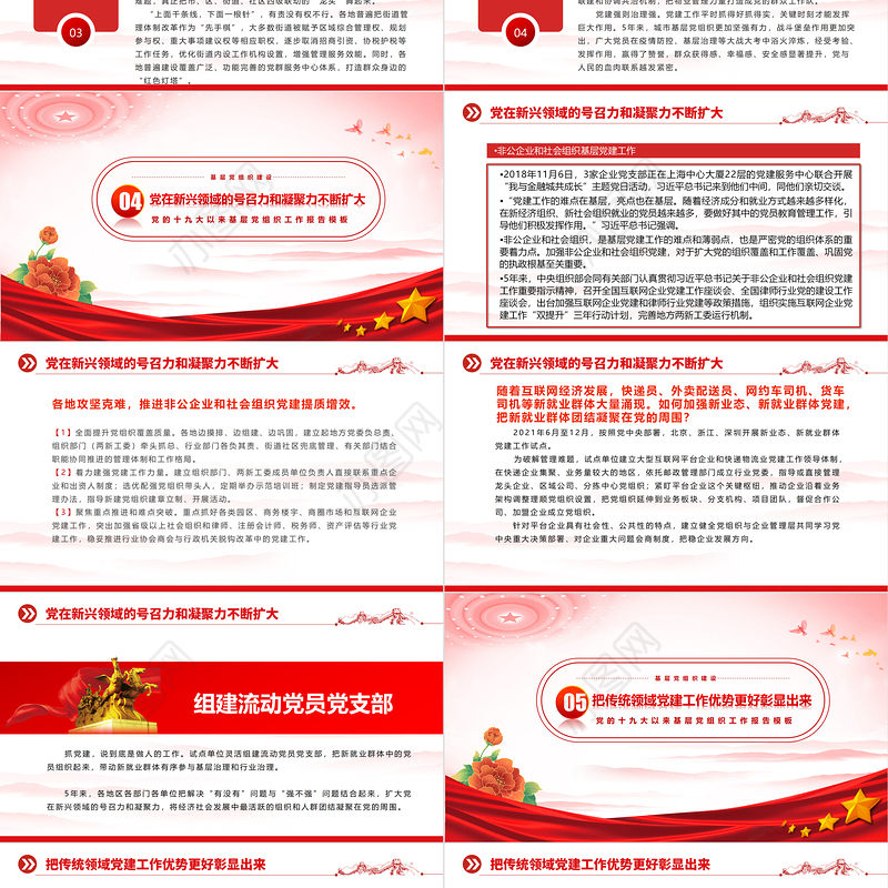 2022建强战斗堡垒夯实执政之基PPT红色精美党的十九大以来党的基层组织建设工作总结党建党课课件