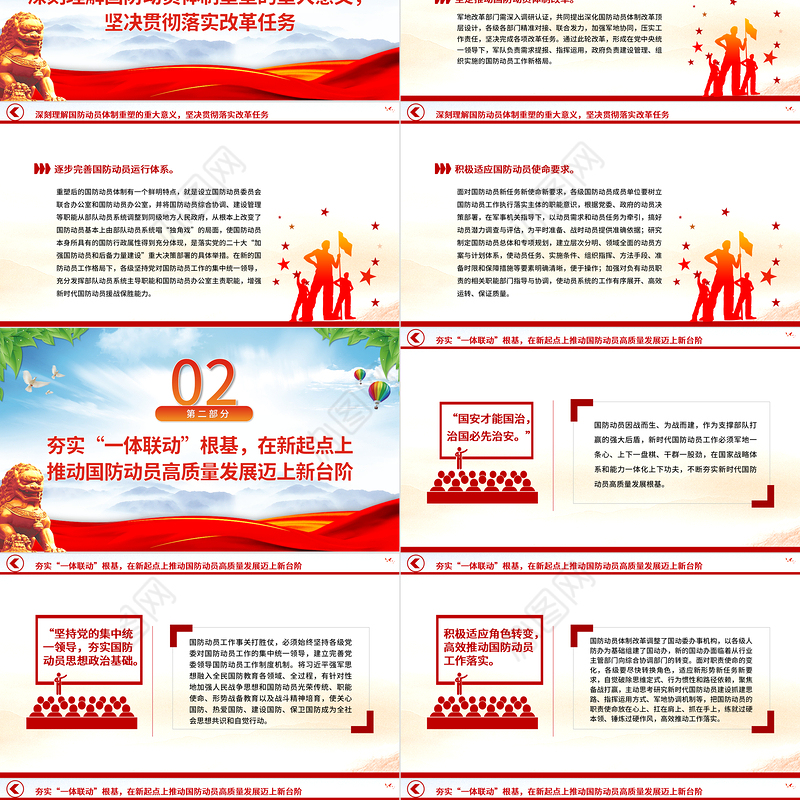 2023国防动员PPT在国防动员实践中巩固提高一体化国家战略体系和能力形势战备教育党课课件