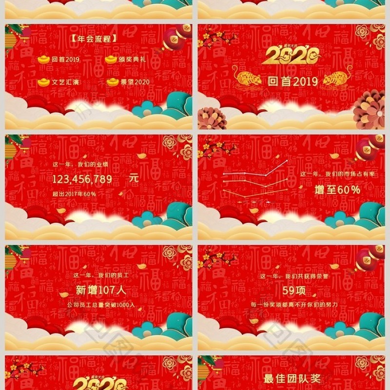 红色喜庆新年晚会PPT模板