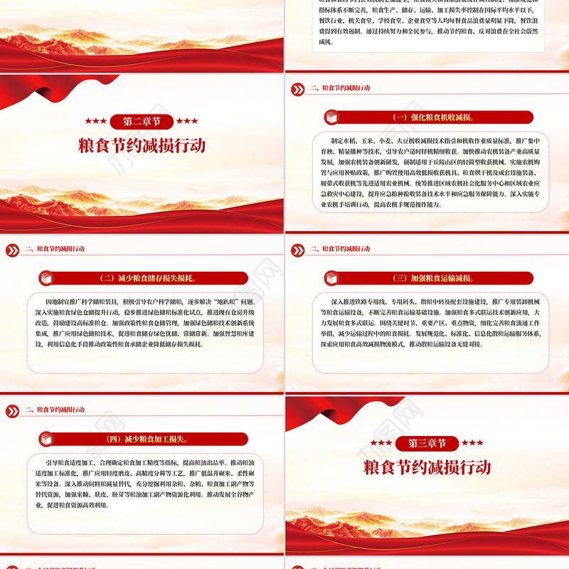 《粮食节约和反食品浪费行动方案》PPT精美简洁厉行节约反对浪费专题课件