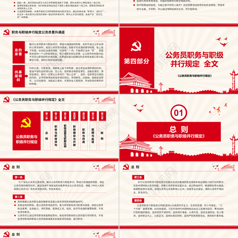 原创学习解读公务员职务与职级并行规定ppt-版权可商用