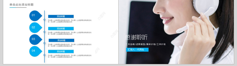 通信行业客服部门工作计划总结ppt模板