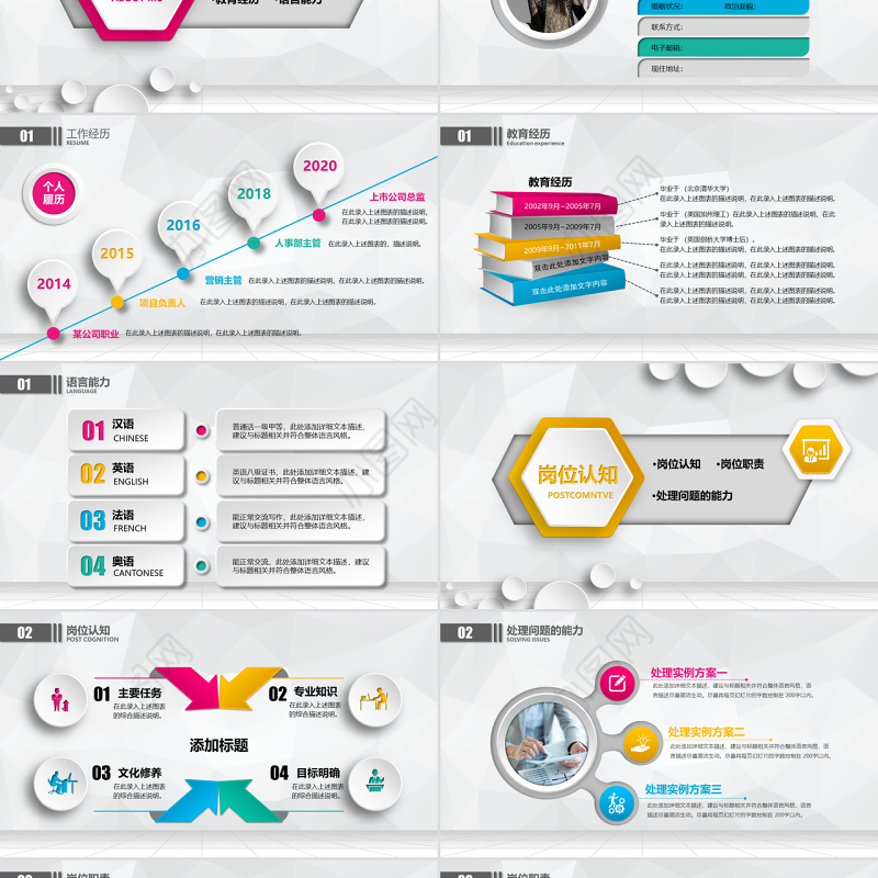 岗位竞聘PPT模板个人简历PPT