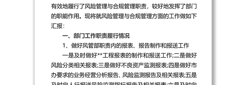 银行201X全面风险管理报告汇编3篇