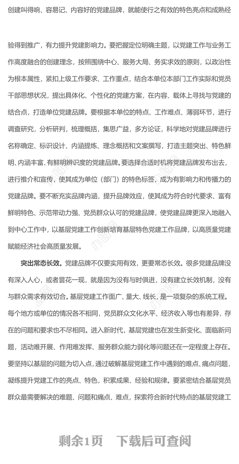 2022以党建品牌汇聚红色动能PPT坚持政治引领坚持问题导向用品牌化思路推进基层党建工作课件(讲稿)