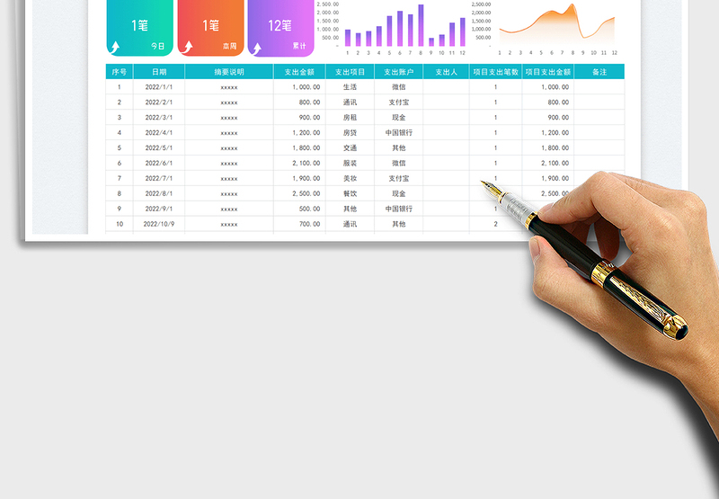 家庭个人支出记账表