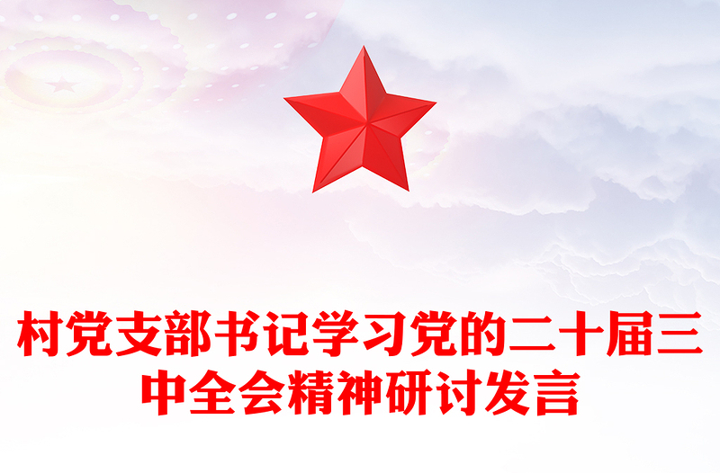 村党支部书记学习党的二十届三中全会精神研讨发言