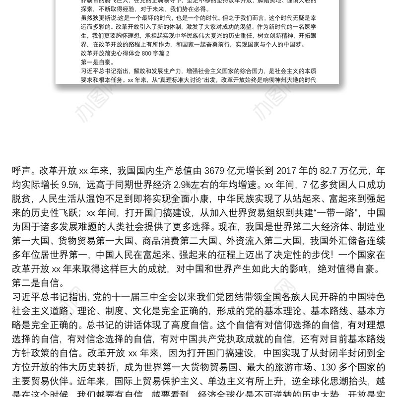 改革开放简史心得体会800字7篇