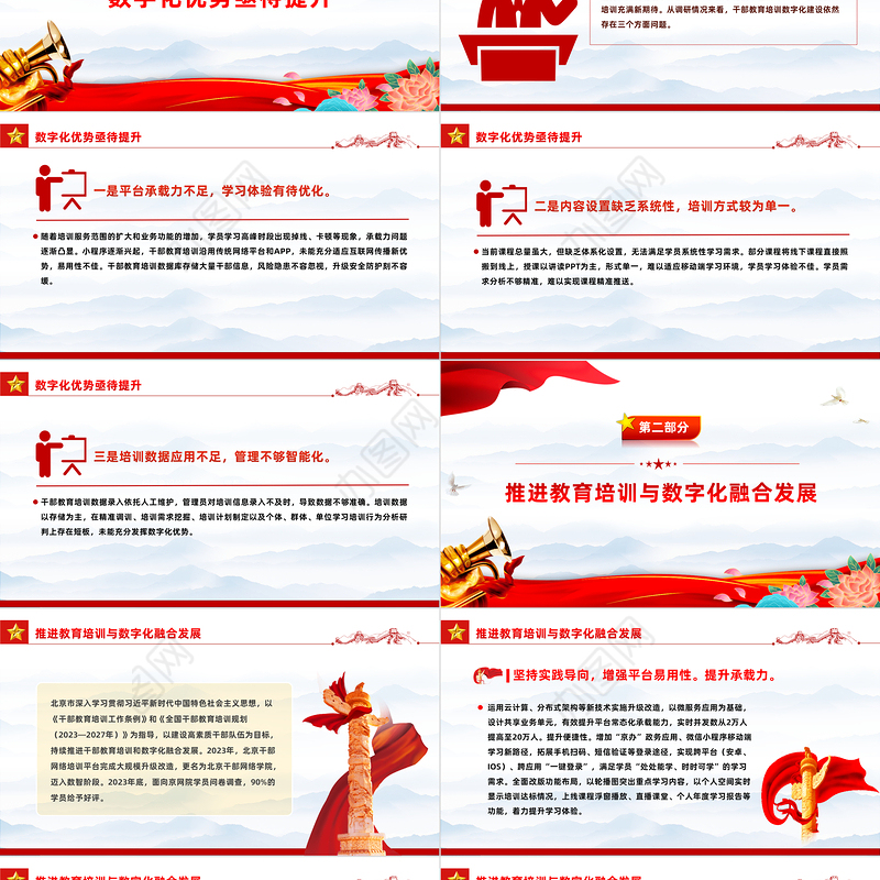做好干部教育培训数字化之路工作PPT党政风党员干部学习教育党课课件