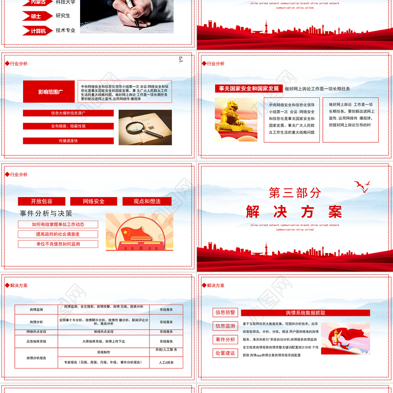 2021政府舆情解决方案PPT专题系列课件模板下载