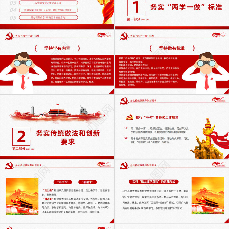 2020中国共产党光建党100周年辉历程不忘初心党员党课宣传党政党建PPT模板