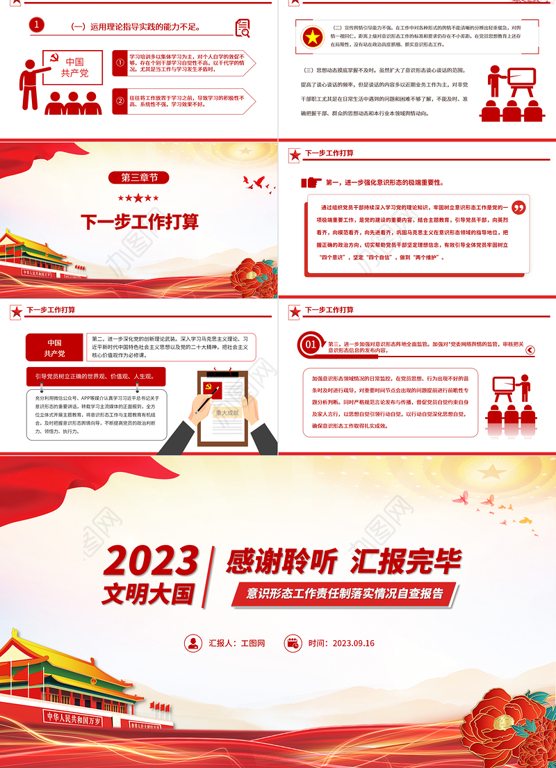 2023年上半年意识形态工作责任制落实情况自查报告PPT模板