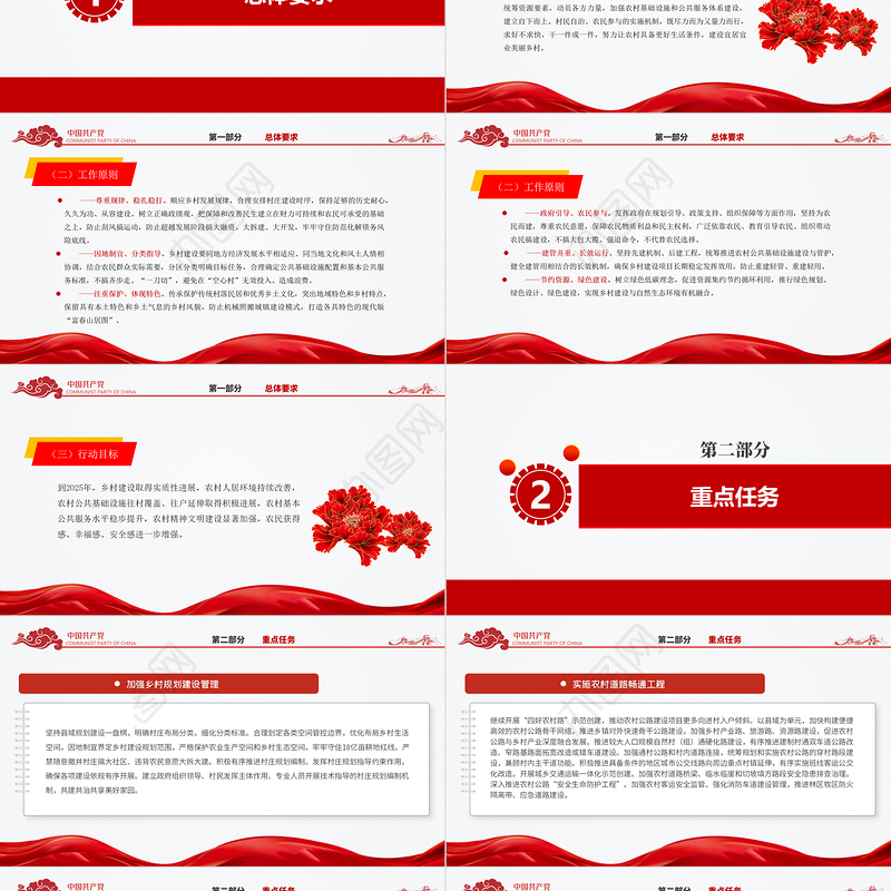 简洁党政风《乡村建设行动实施方案》PPT专题课件