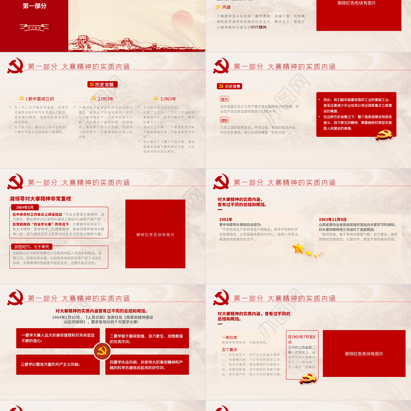 2021大寨精神学习解读内涵时代价值ppt课件模板PPT庆祝建党100周年中国精神系列党课PPT模板