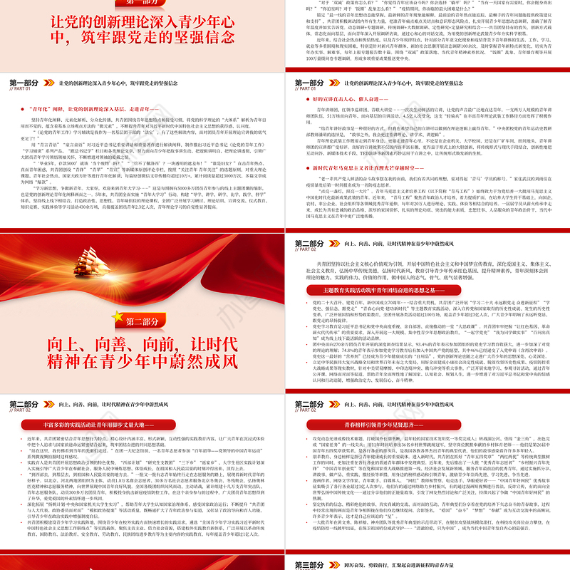 2023凝聚起中国青年奋进新时代的精神力量PPT简约风共青团深入开展青年思想政治引领综述专题团课课件