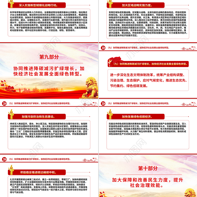 2025政府工作十大任务PPT红色党政风两会精神学习课件