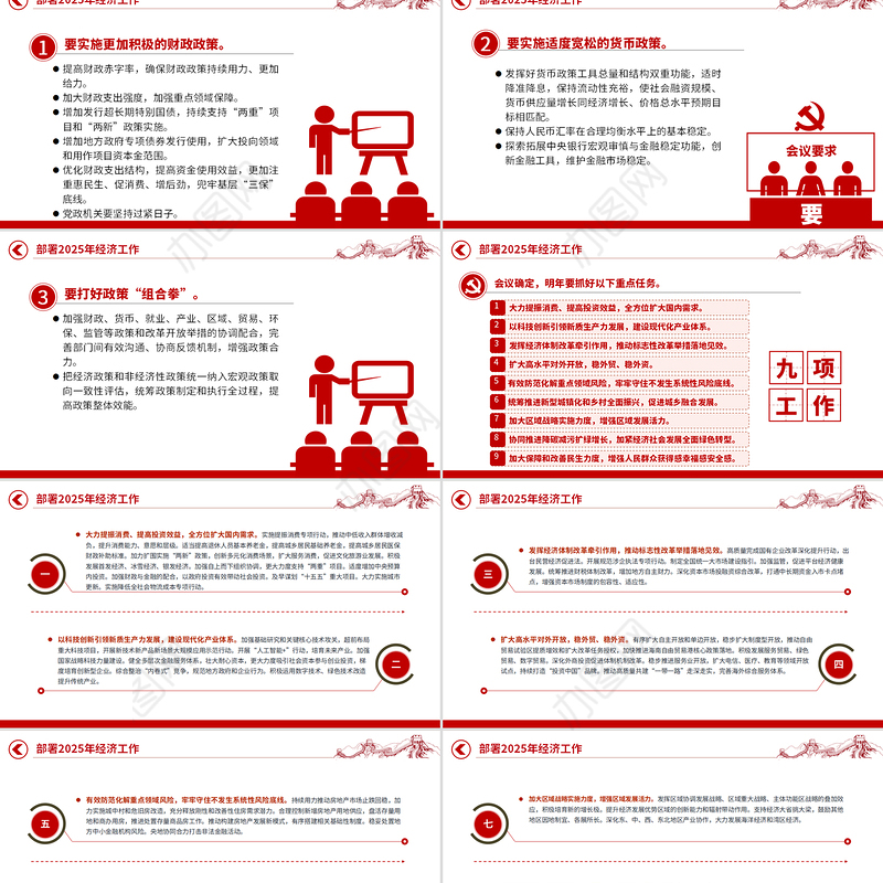 2025中央经济工作会议PPT大气华美总结2024年经济工作部署2025年经济工作课件
