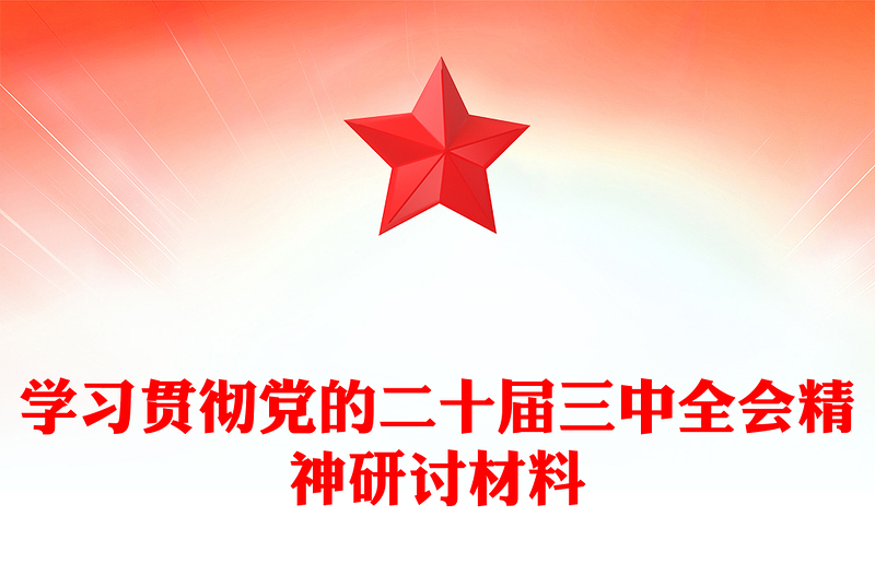 学习贯彻党的二十届三中全会精神研讨材料