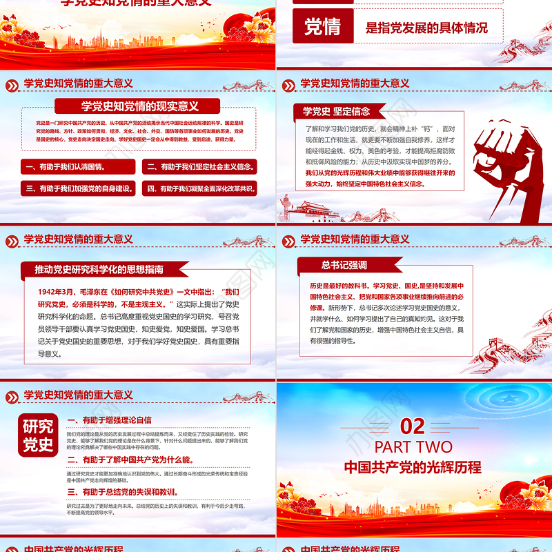 2023学党史知党情跟党走PPT建党102周年党史学习教育七一建党节专题党课课件