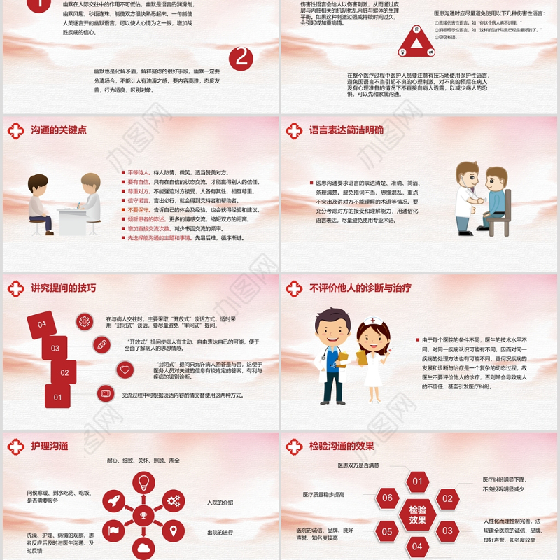 红色简约医院医患沟通ppt