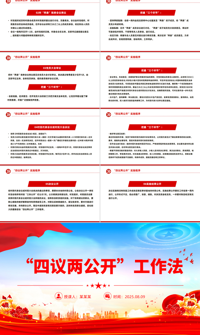 2025“四议两公开”工作法PPT农村基层组织工作方法模板