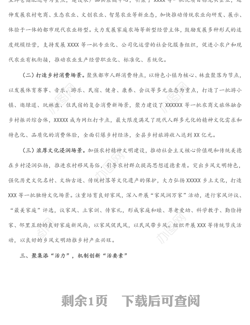 X县推进乡村振兴特色经验总结