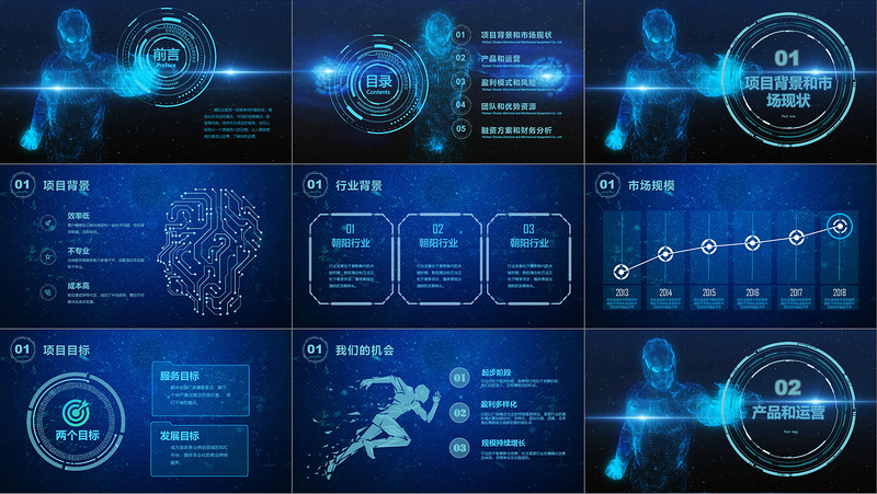 酷炫视频开场互联网大数据云计算高科技高端商务项目计划书商业计划书PPT