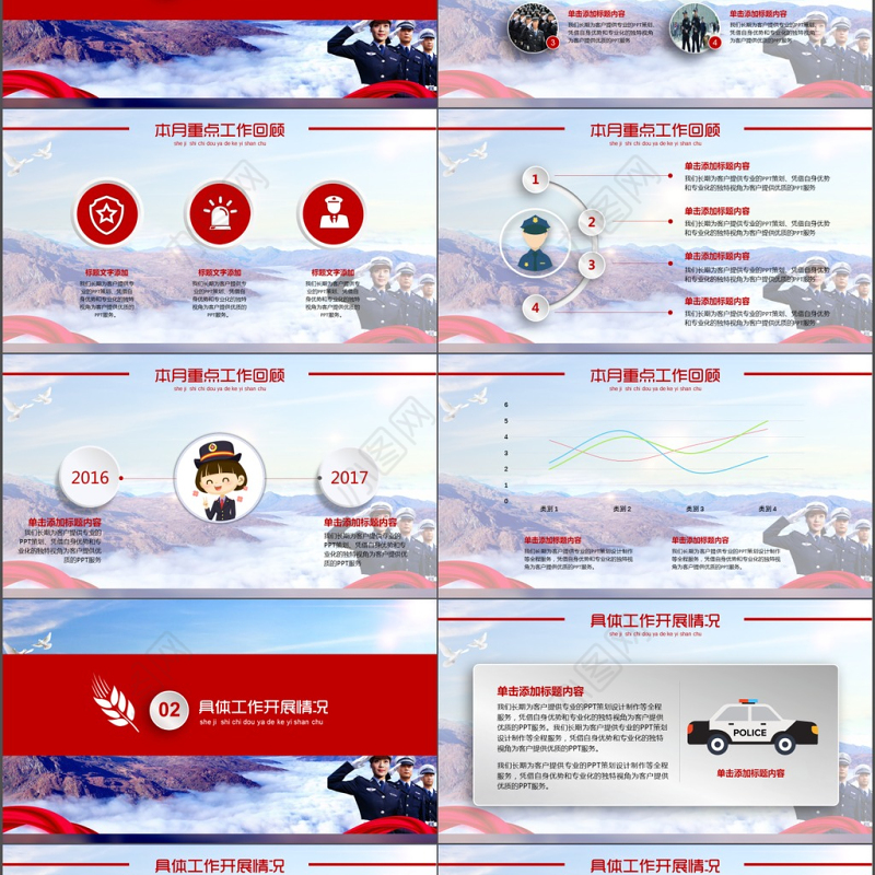 大气公安局警察特警刑警民警交警PPT模板