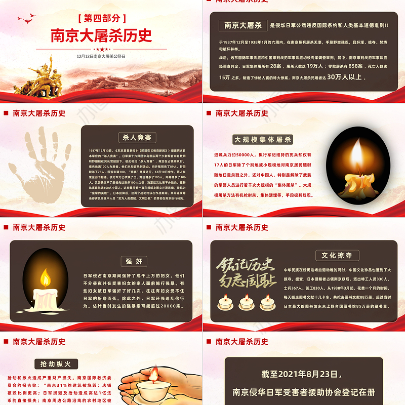 2022国家公祭日PPT精美风南京大屠杀死难者国家公祭日知识宣讲课件模板