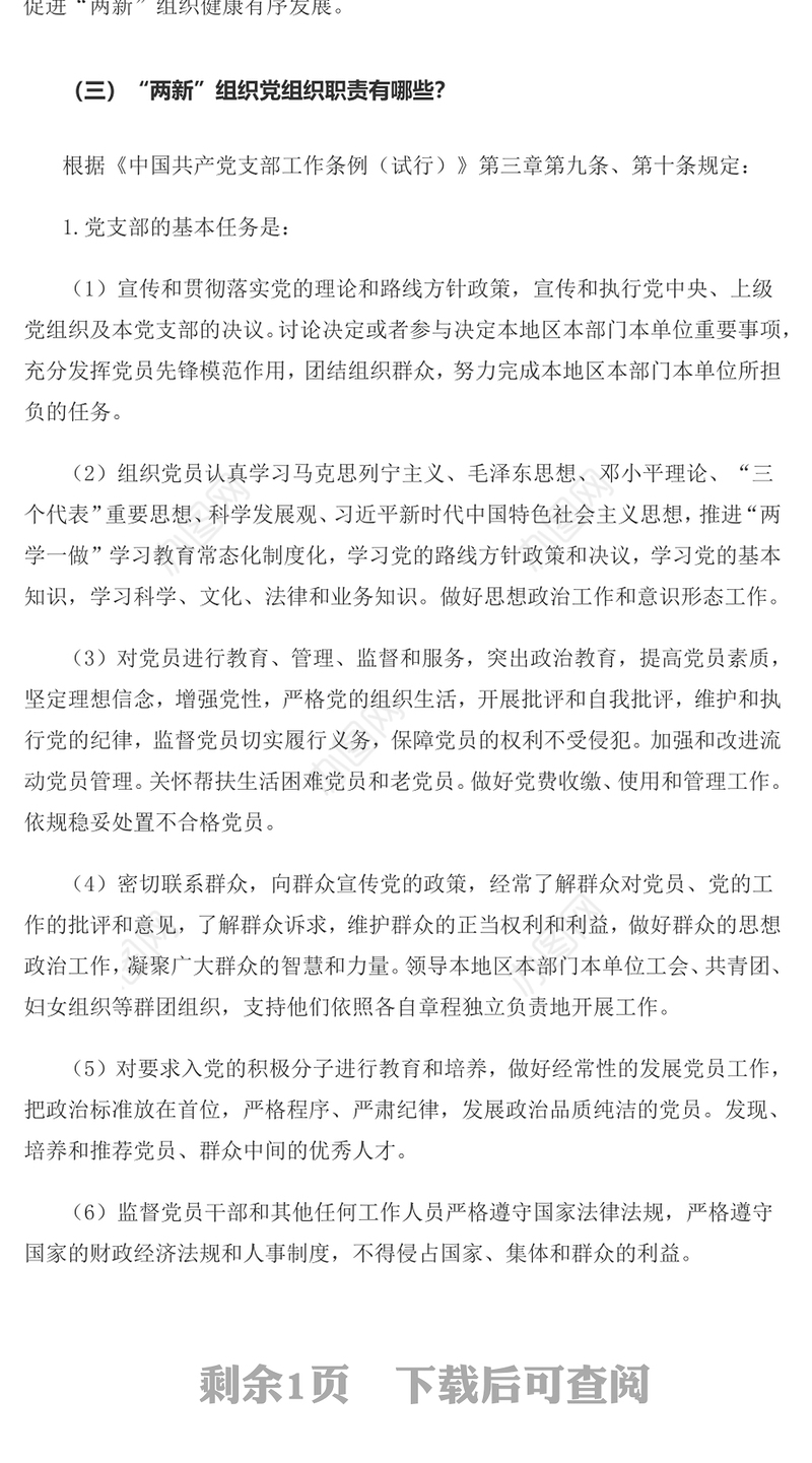 2023两新组织的定义与职责PPT精美简约党建知识微课堂党课课件(讲稿)